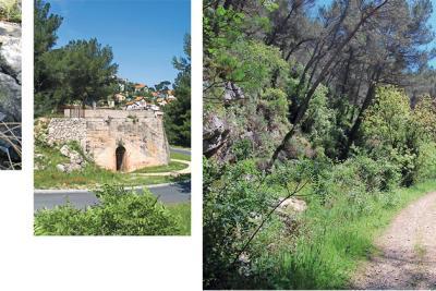 3 images représentant un ruisseau, une route et un sentier en pleine forêt - Agrandir l'image 2 sur 3, fenêtre modale