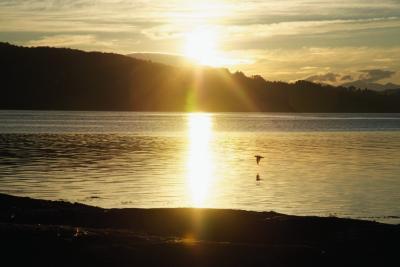 Couché de soleil sur une étendue d'eau - Agrandir l'image 1 sur 3, fenêtre modale